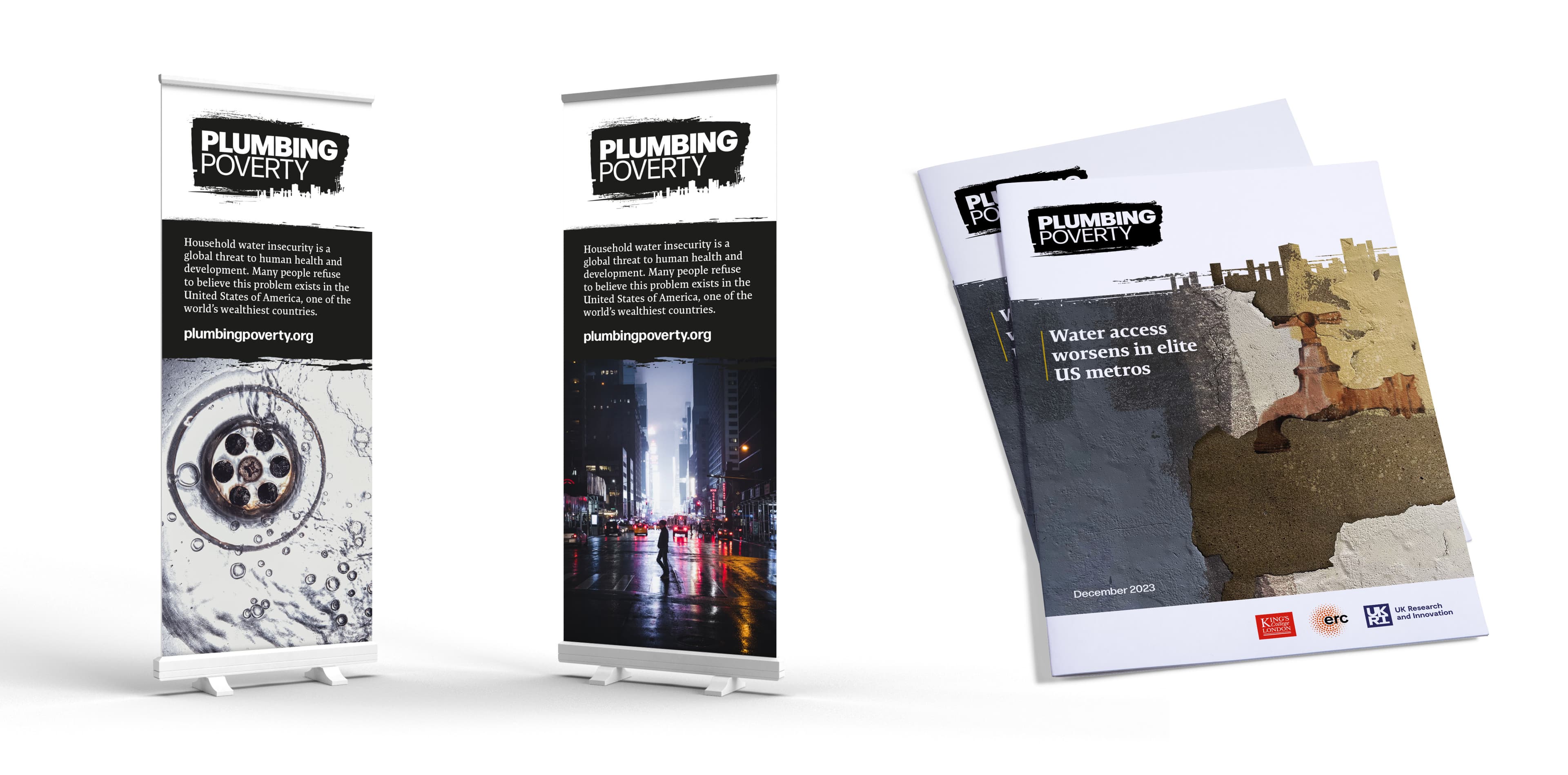 Plumbing Poverty pull-up banners