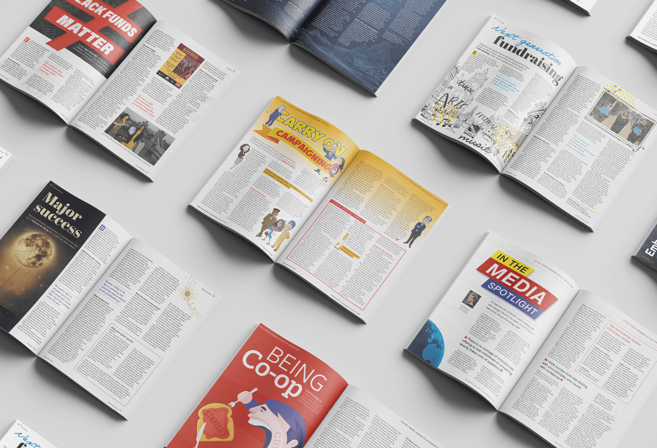 Civil Society Media Magazine spreads