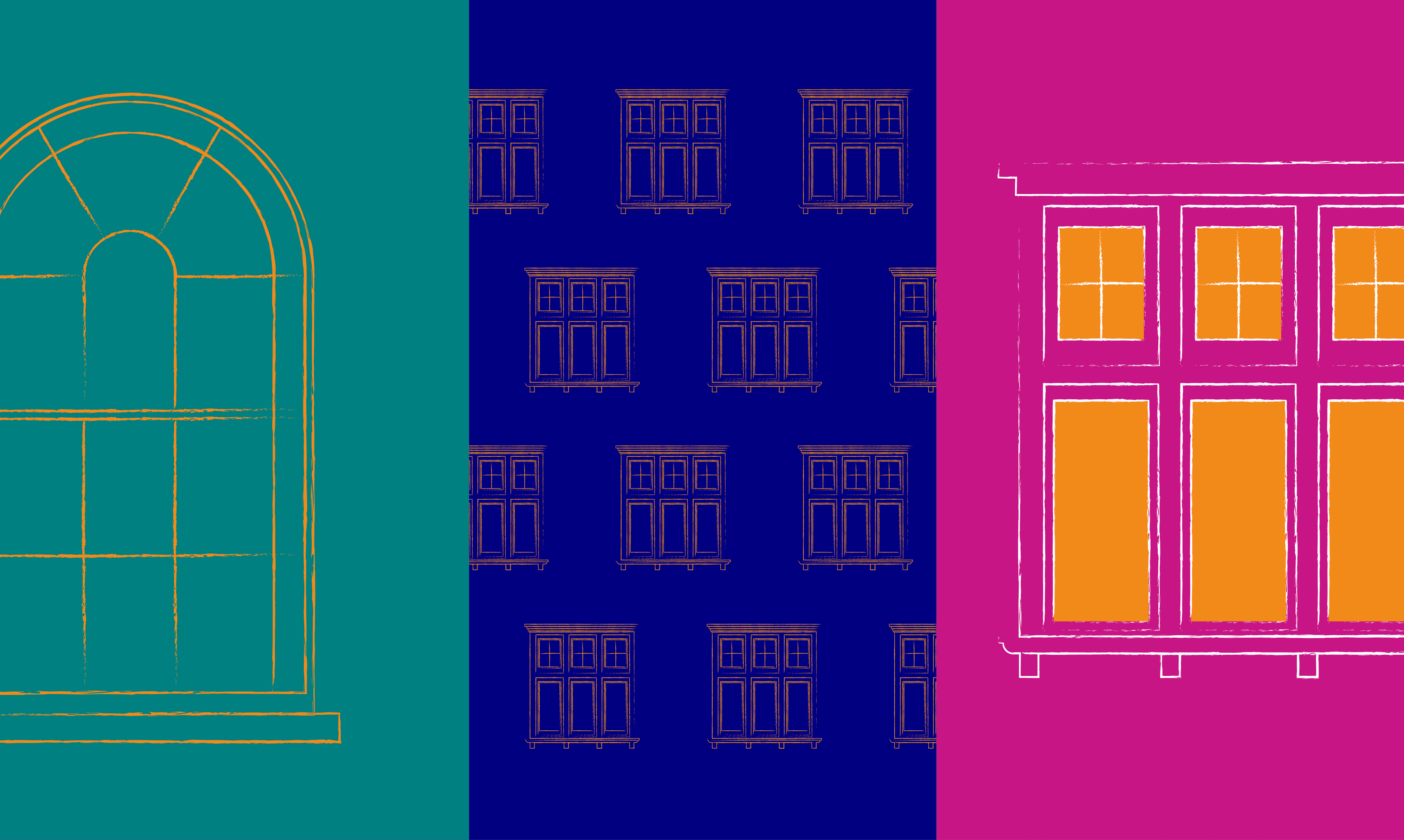 Imperial Student Accommodation window illustrations 