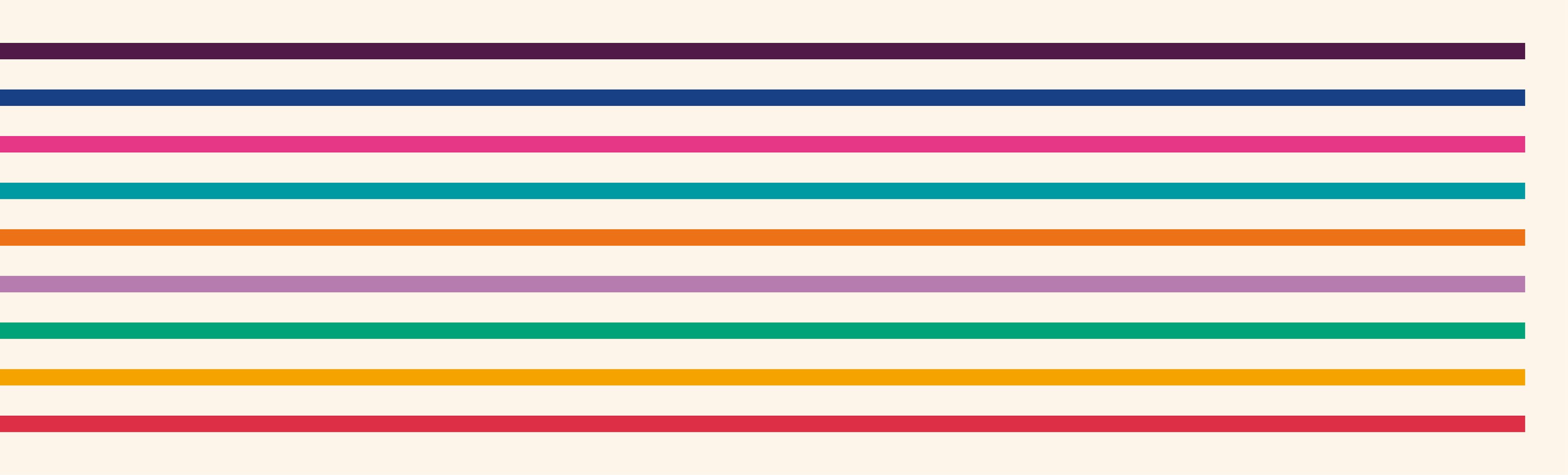 Multicoloured stripes on a cream background